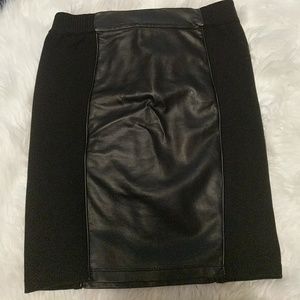 Black leather skirt
